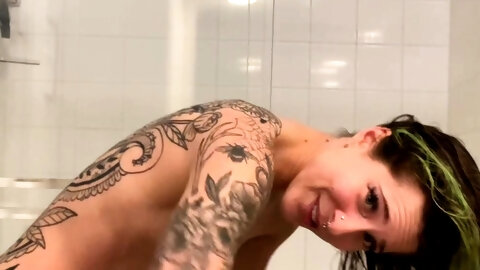 SMALL TIT BRUNETTE TATTOOED TEEN GIRLFRIEND CAUGHT IN SHOWER