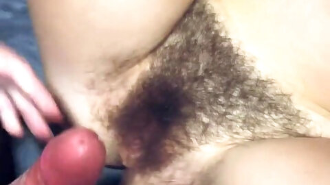 Neighbors 18yr old son bangs my bushy cunt and cums on my thick bush quick