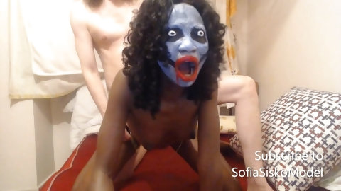 Freaky Ebony College Halloween Slut take BWD