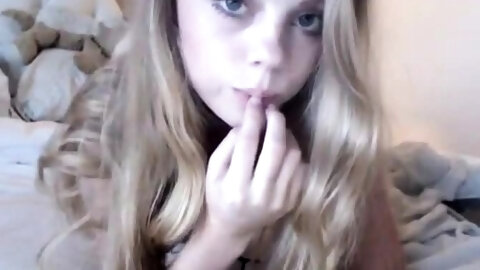 Petite Blonde Stepsister masturbates with her favorite toy