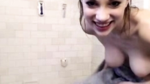 Beautiful teen brunette Jessica Sinn masturbates