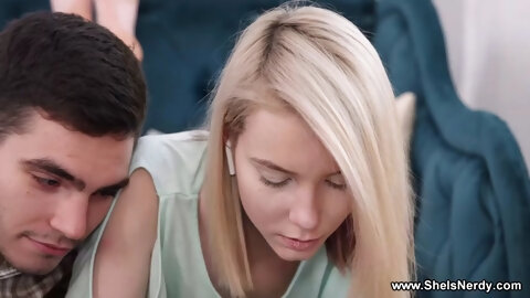 She Is Nerdy - Polly White - Music and kissing lead to anal