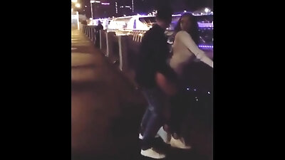 Russian couple fuck on the street