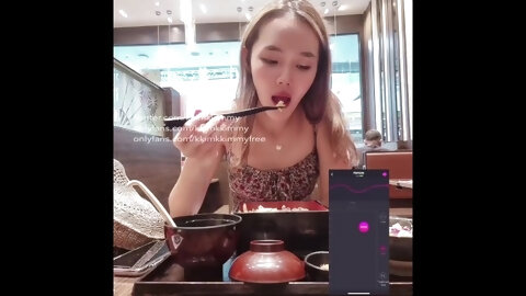Remote control toy make me reach orgasm in a public restaurant -- LUSH2