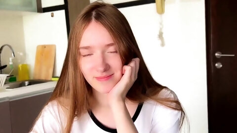Skinny stepsis gets bored and works her stepbro's dick