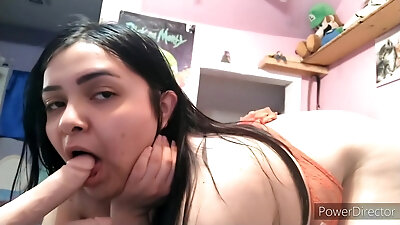 Latina Teen Playing With Dildo Toy