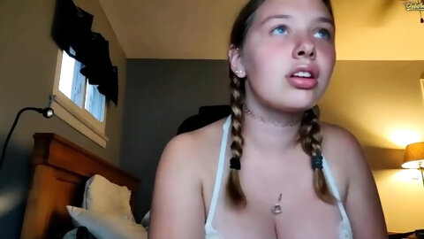 Lena TinyPrincessXOXO pigtailed amateur camgirl with big