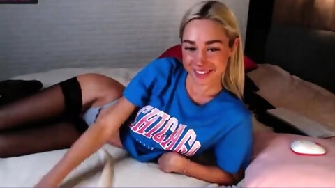 Curly Blonde Teen Records Solo Dildo Masturbation More at